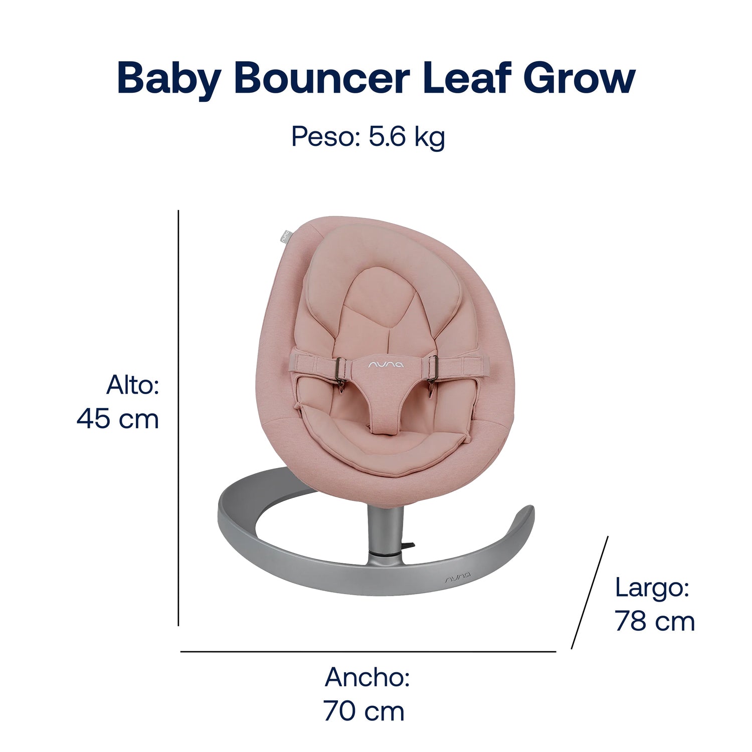 Baby Bouncer Leaf Grow Blush